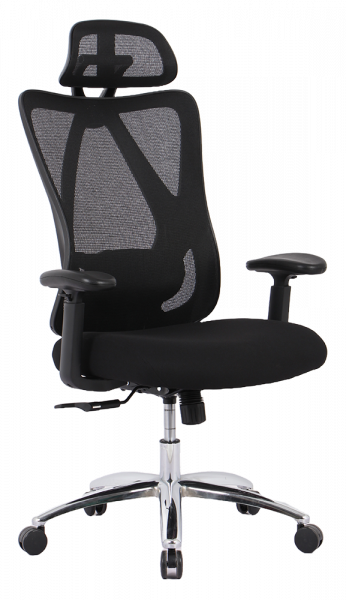 Ергономичен стол в черен цвят.