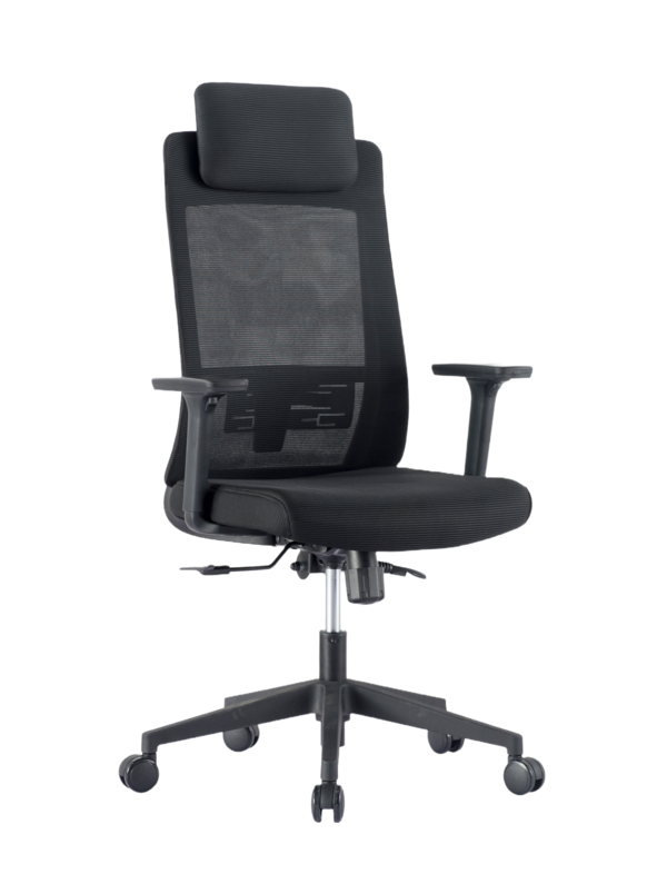 Ергономичен стол в черен цвят.