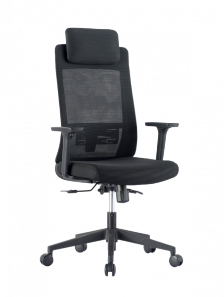 Ергономичен стол в черен цвят.