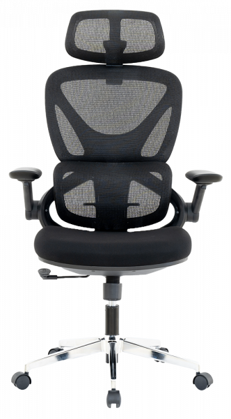 Черен ергономичен стол.