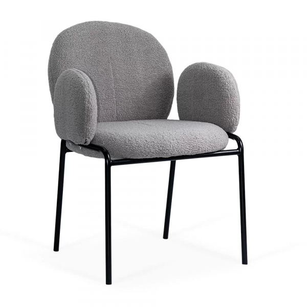 Сив трапезен стол.