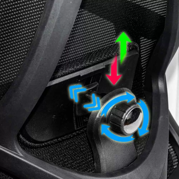 Черен ергономичен стол.