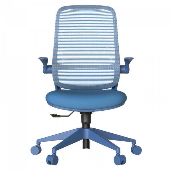 Син ергономичен стол.