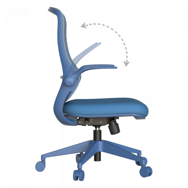 Син ергономичен стол.