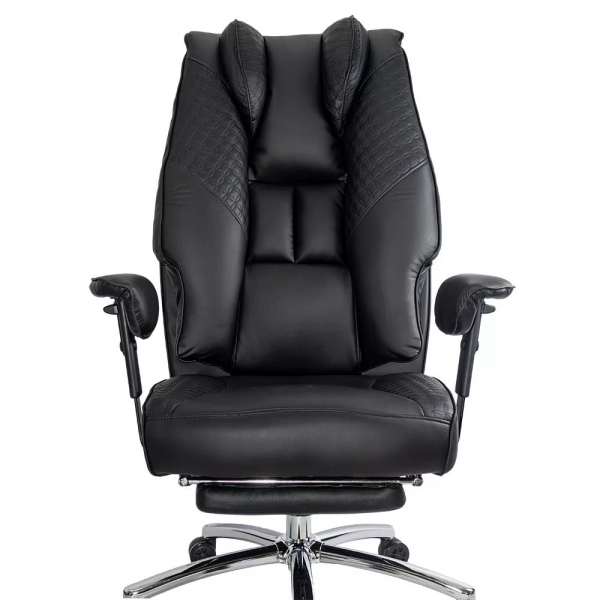 Черен директорски стол с регулируеми подлакътници.