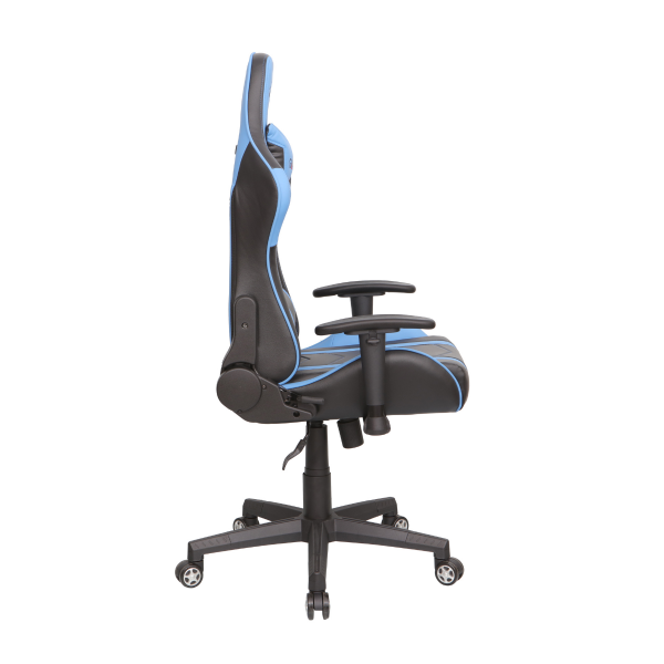 Син геймърски стол.