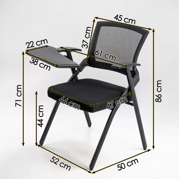 Посетителски стол в сив цвят.