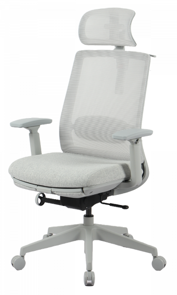 Сив ергономичен стол.