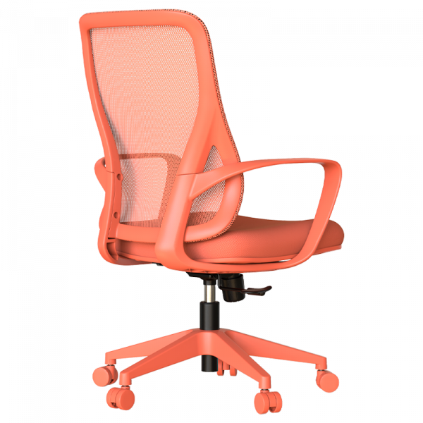 Оранжев стол за бюро.