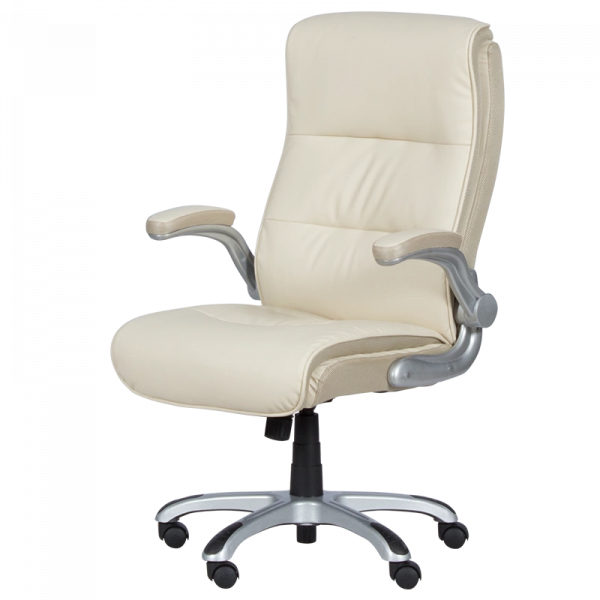 Директорски стол в цвят крем.