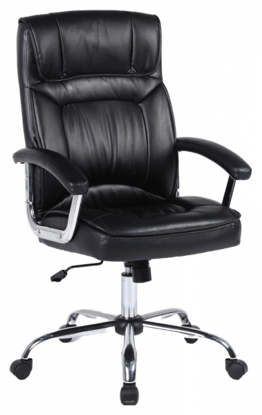 Черен кожен стол.