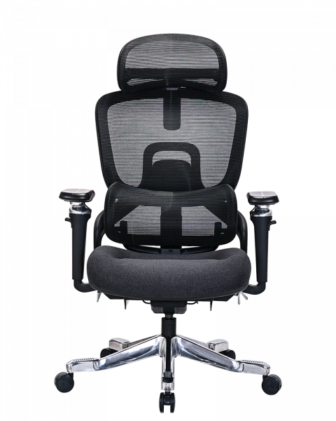 Черен ергономичен стол.