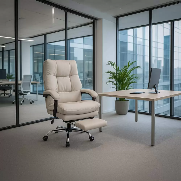 ДИРЕКТОРСКИ СТОЛ SOLOMON ЕКО КОЖА БЕЖОВ