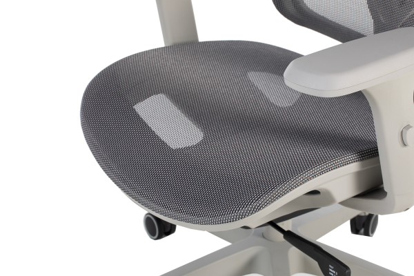 Сив ергономичен стол.