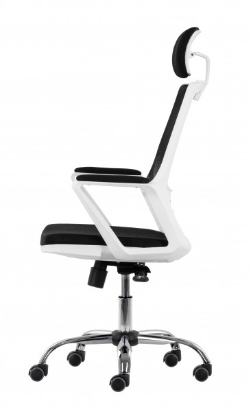 СТОЛ ДИРЕКТОРСКИ MARS WHITE 1 ХРОМ КОЖА ЧЕРЕН