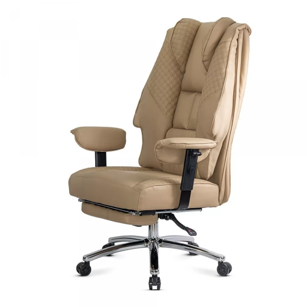 Бежов директорски стол с регулируеми подлакътници.