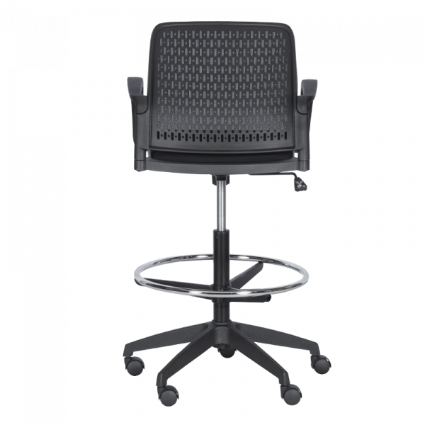 ОФИС СТОЛ 7556 BLACK, ДАМАСКА + МЕШ, ЧЕРЕН