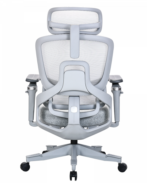 Сив ергономичен стол.