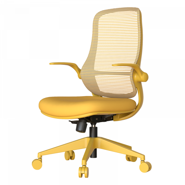 Жълт ергономичен стол.