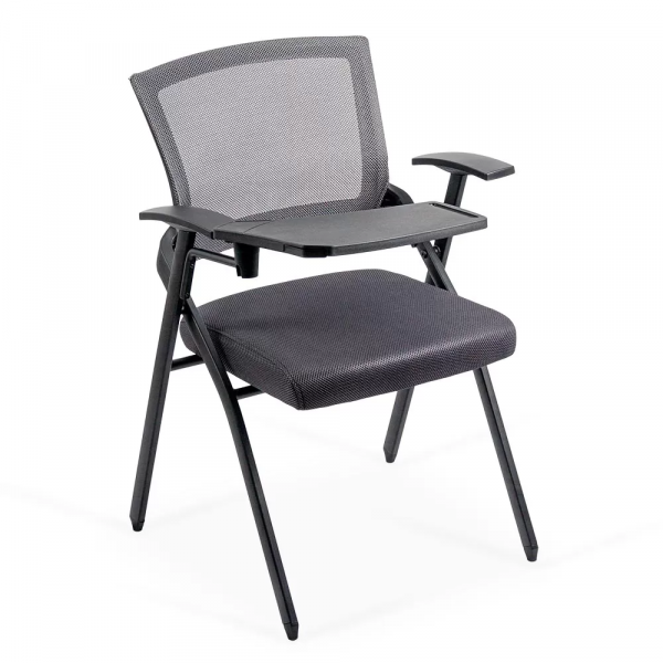 Посетителски стол в сив цвят.