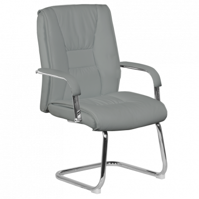 ПОСЕТИТЕЛСКИ СТОЛ 6540 ЕКО КОЖА ХРОМ СИВ