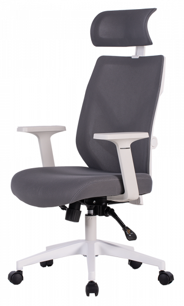 Сив ергономичен стол.