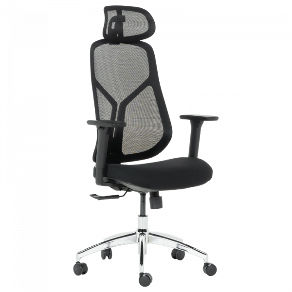 Ергономичен стол в черен цвят.