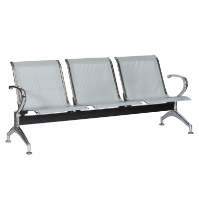 ПОСЕТИТЕЛСКА ПЕЙКА С 3 МЕСТА CR-1030-3 - СРЕБЪРНА