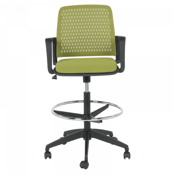 ОФИС СТОЛ 7556 BLACK, ДАМАСКА + МЕШ, ЗЕЛЕН