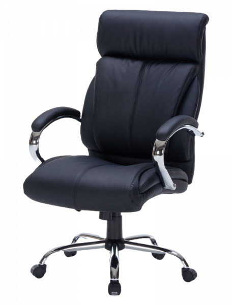 Черен директорски стол в естествена кожа.