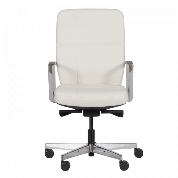 Работен стол в бял цвят.