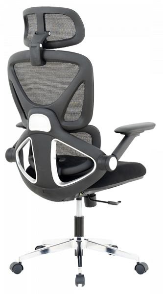 Черен ергономичен стол.