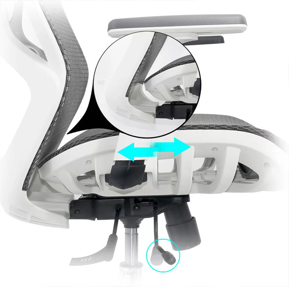 Ергономичен стол в сив цвят.