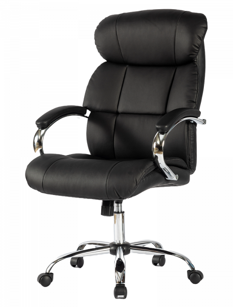 Директорски кожен стол в черен цвят.