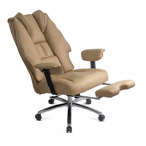 Бежов директорски стол с регулируеми подлакътници.