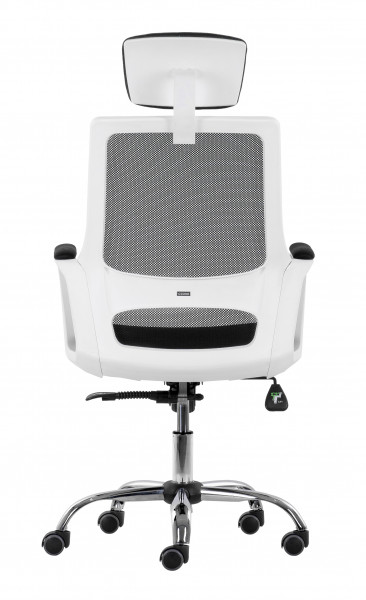 СТОЛ ДИРЕКТОРСКИ MARS WHITE 1 ХРОМ КОЖА ЧЕРЕН