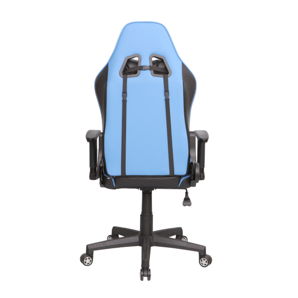 Син геймърски стол.