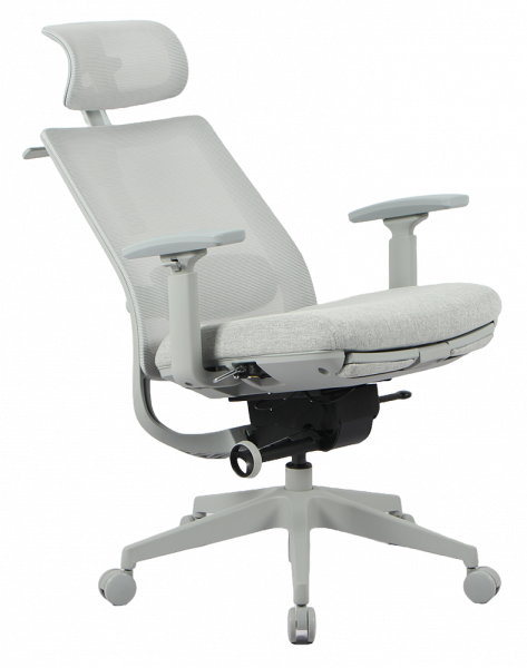 Сив ергономичен стол.