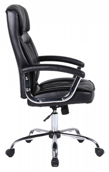 Черен кожен стол.