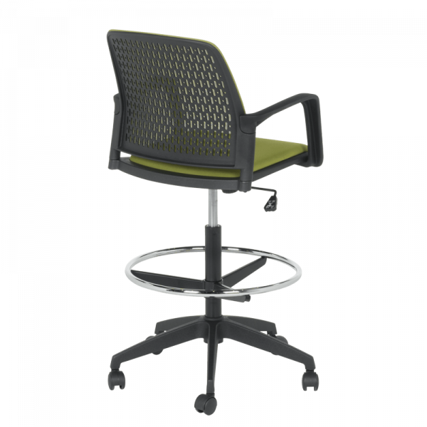 ОФИС СТОЛ 7556 BLACK, ДАМАСКА + МЕШ, ЗЕЛЕН