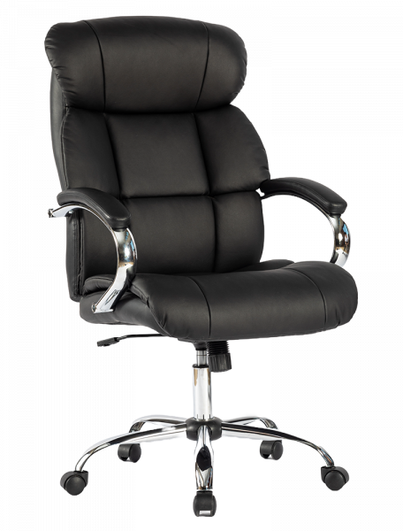 Директорски кожен стол в черен цвят.