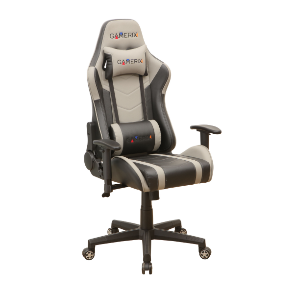 ГЕЙМЪРСКИ СТОЛ ESCAPE GAMERIX ЕКО КОЖА ЧЕРЕН + СИВ