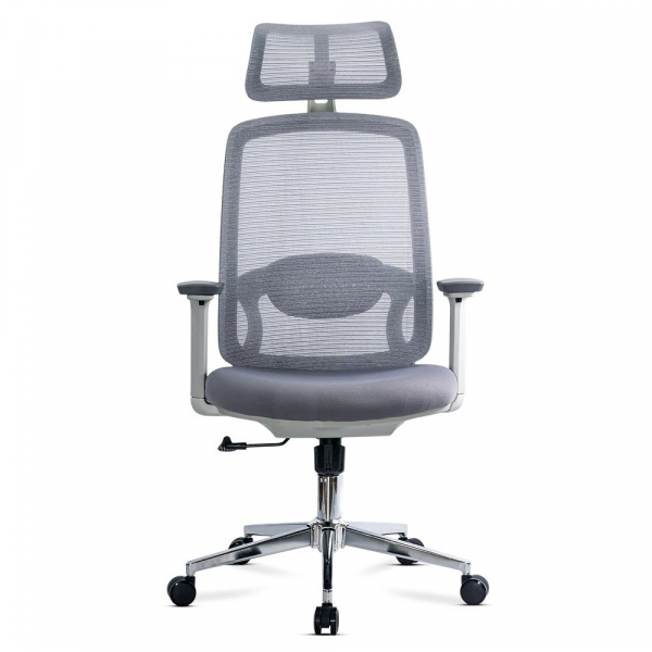 Сив ергономичен стол.