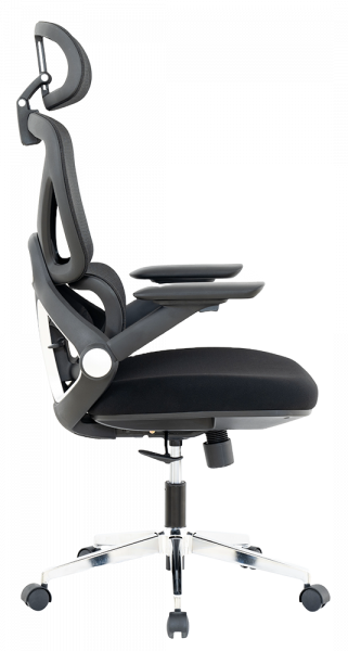 Черен ергономичен стол.