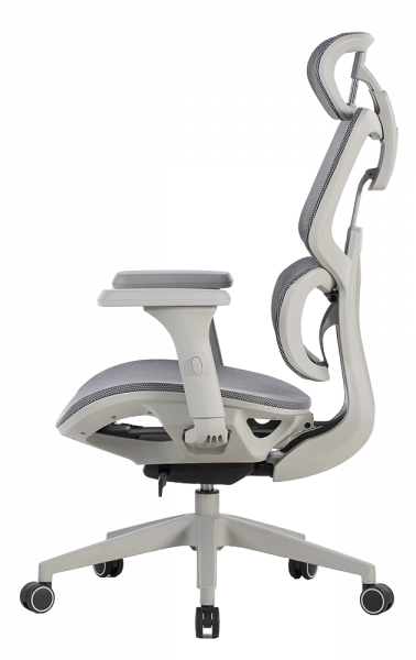 Сив ергономичен стол.