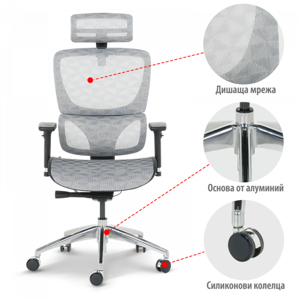 ЕРГОНОМИЧЕН СТОЛ DELTA БЯЛ